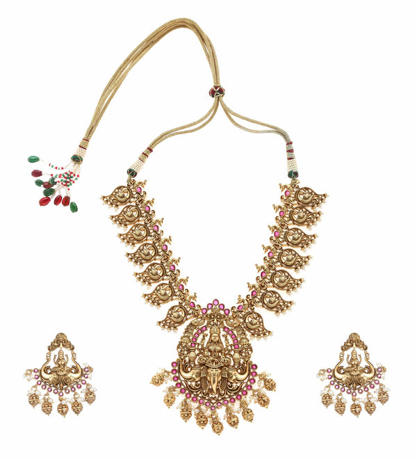 MINAKI TEMPLE JEWELLERY SET : NARAYANI-LAXMI TEMPLE SET