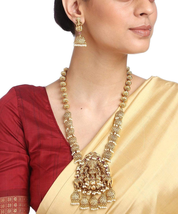 MINAKI TEMPLE JEWELLERY SET : SIDDTHALAXMI-TEMPLE SET