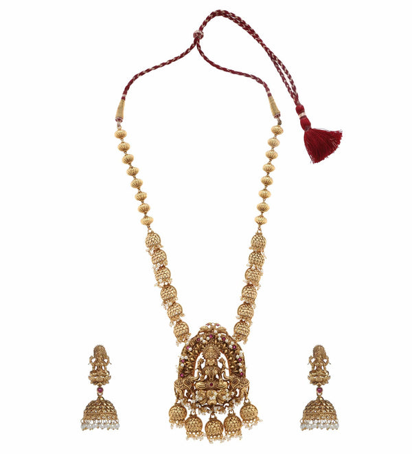 MINAKI TEMPLE JEWELLERY SET : SIDDTHALAXMI-TEMPLE SET